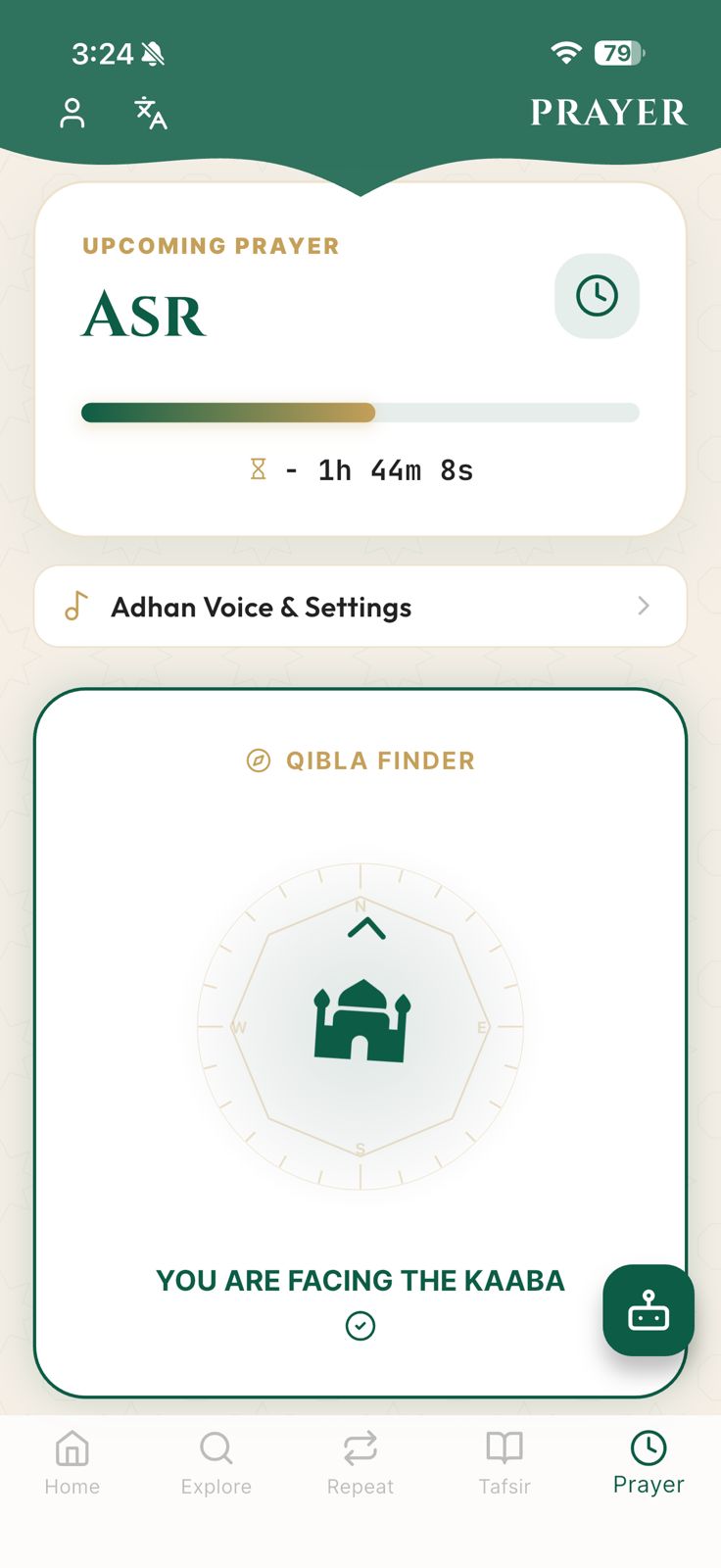HafizPrime Prayer Times with Qibla Finder